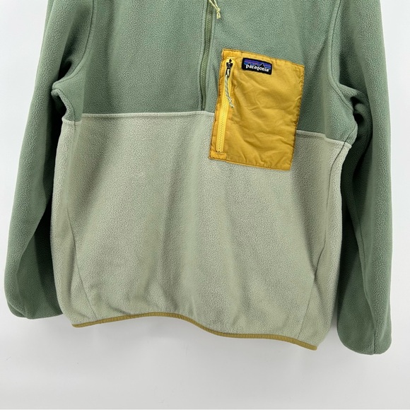 Patagonia Men's Green Microdini 1/2-Zip Pullover Fleece Colorblock Jacket Sz L - Picture 3 of 10